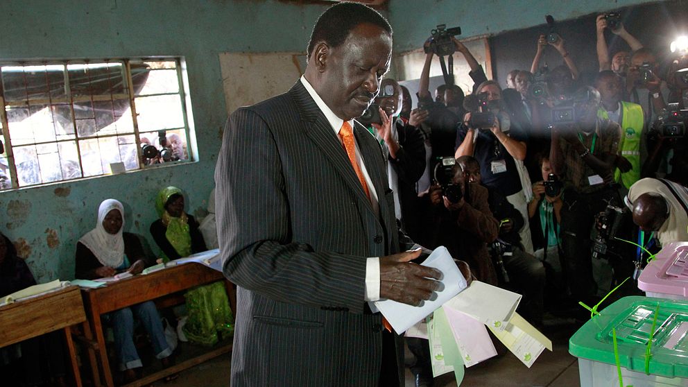 Premiärministern och presidentkandidaten Raila Odinga.