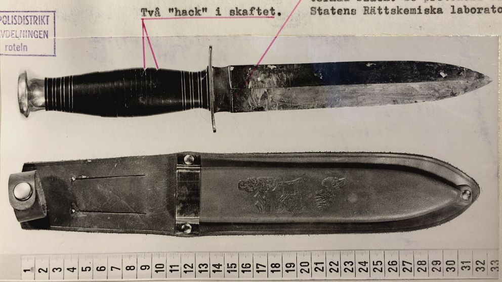Bild på en kniv som användes som mordvapen.