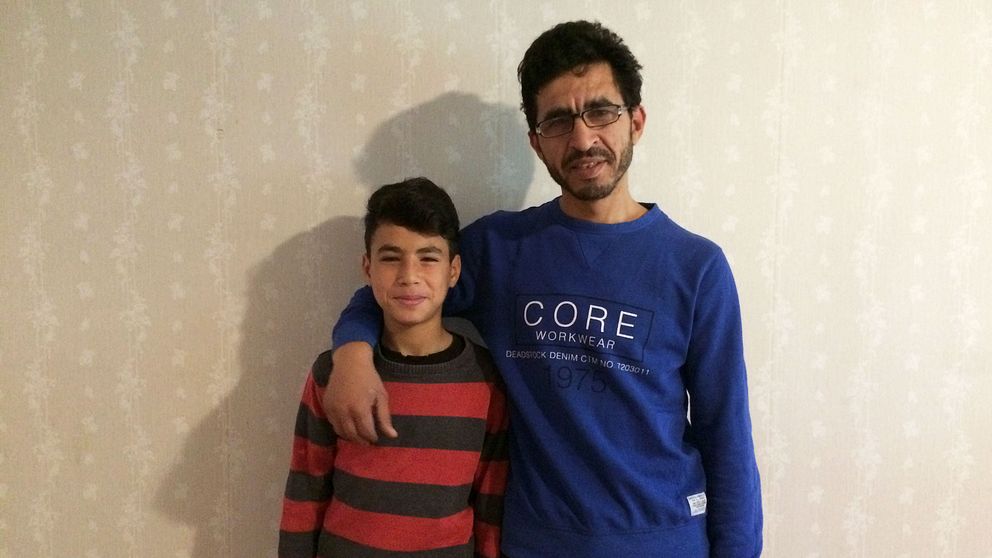 Moustafa tillsammans med sin pappa Mohammed.