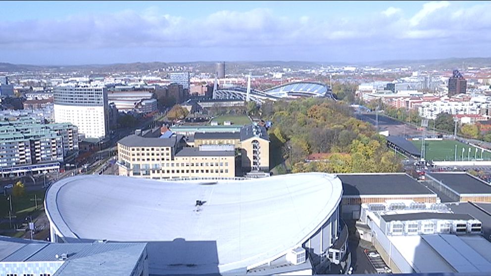 Vy över Scandinavium och Nya Ullevi