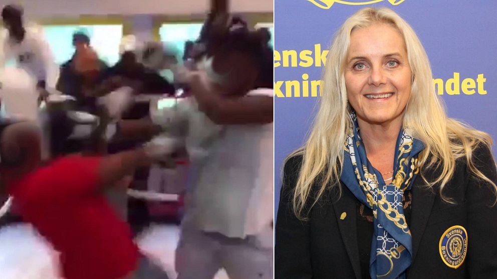 Bild på slagsmål och Susanne Kärrlander på Boxningsförbundet