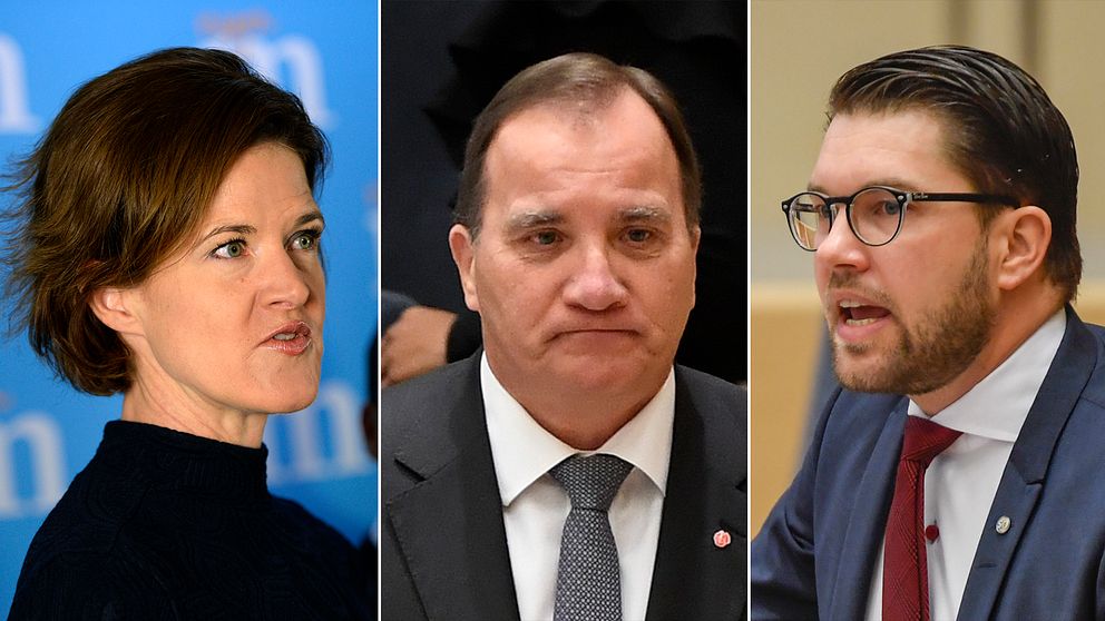 Anna Kinberg Batra (M), Stefan Löfven (S) och Jimmie Åkesson (SD)