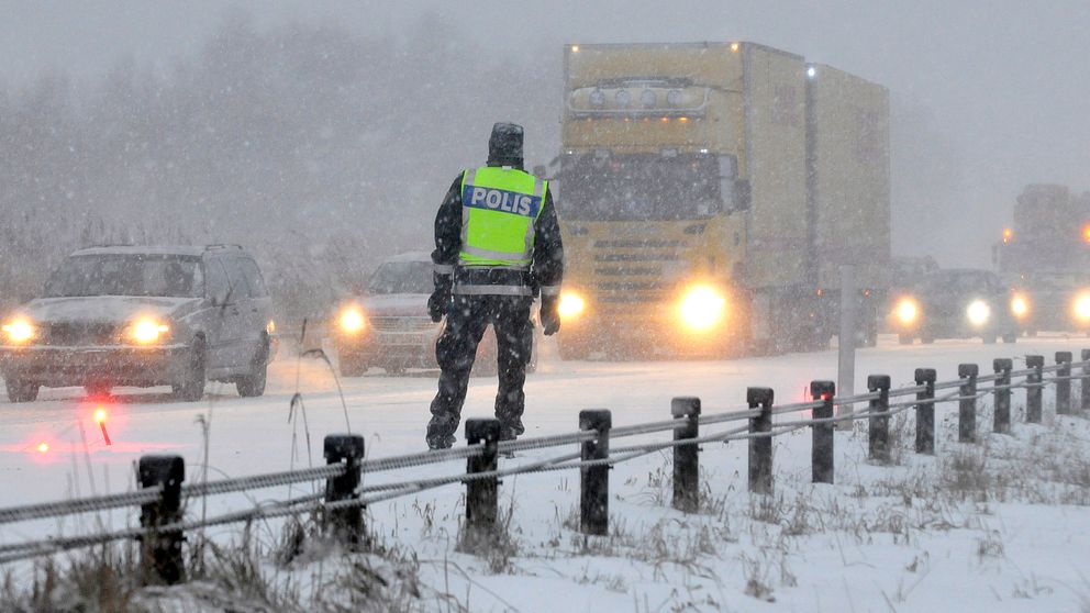 Halka, olycka, polis, varning
