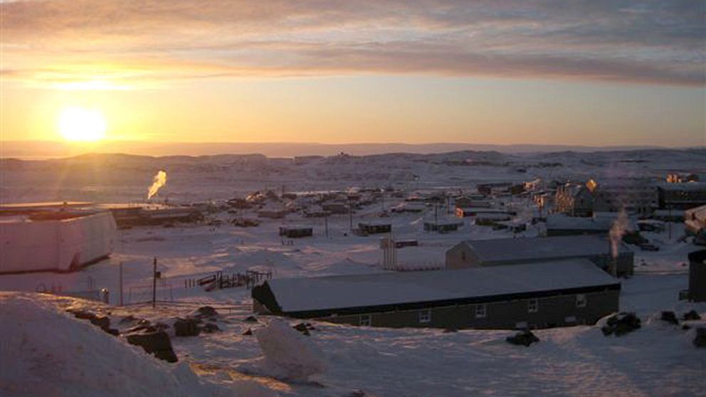 En vybild över området Fury and Hecla Strait i territoriet Nunavut