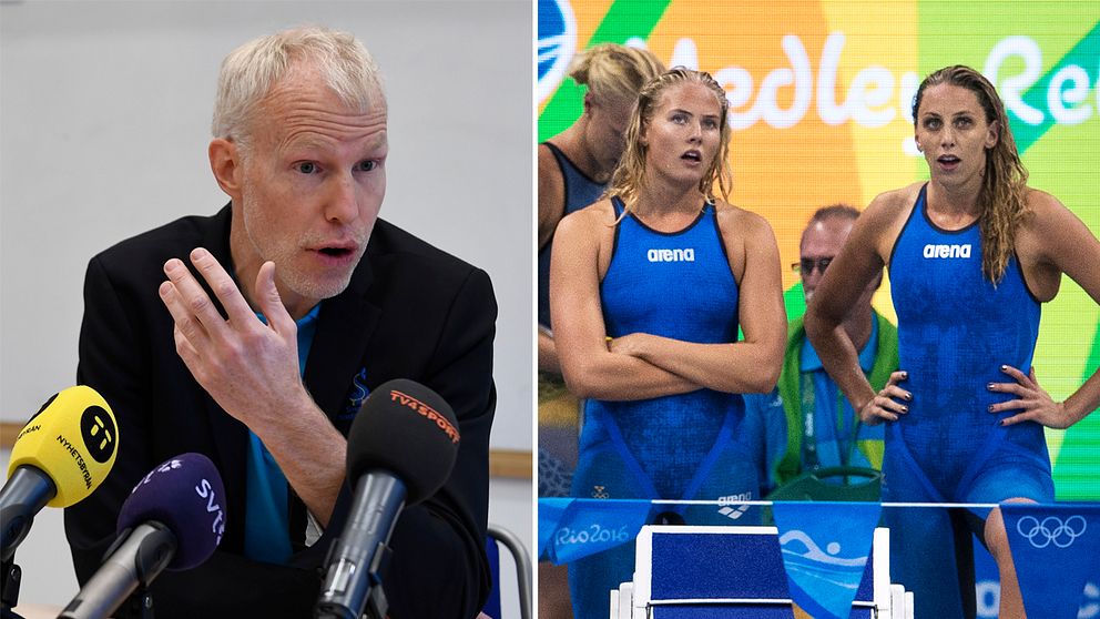 Henrik Forsberg höll presskonferens om petningen av Michelle Coleman och Jennie Johansson.