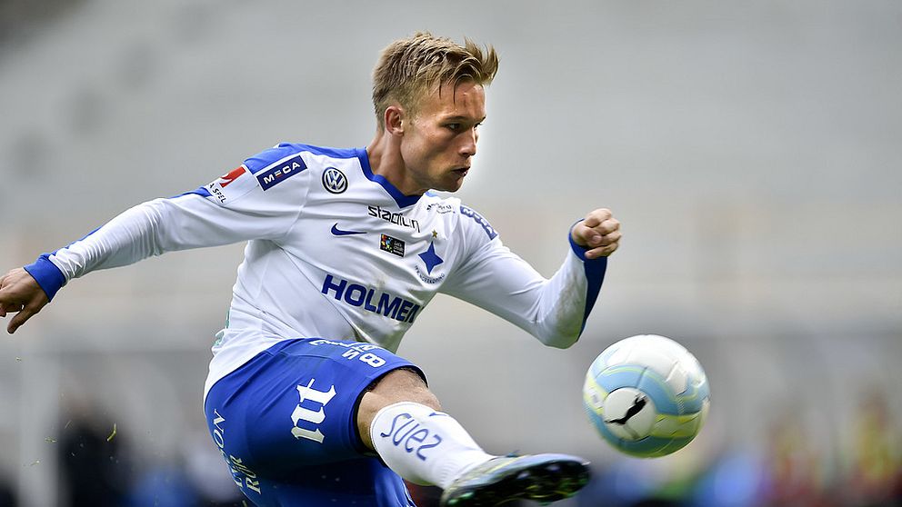 Nicklas Bärkroth gjorde det sista målet i den avgörande matchen mot Halmstad i dag.