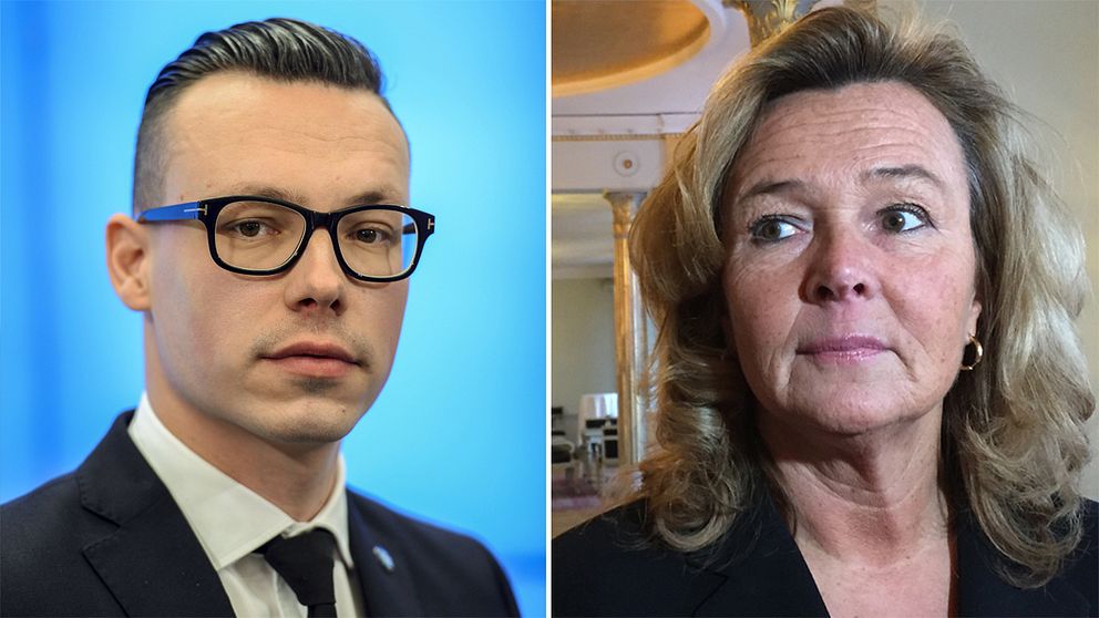 SD:s kommunikationschef Joakim Wallerstein och Grand Hôtels vd Pia Djupmark.