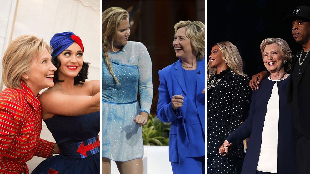 Katy Perry, Amy Schumer, Beyoncé och Jay Z är några av kändisarna som sluter upp bakom Hillary Clinton.