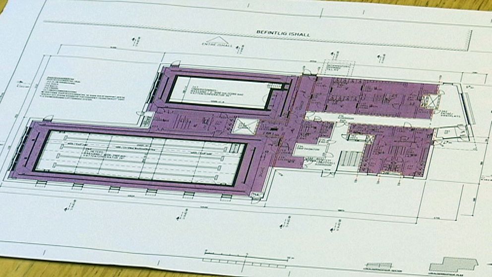 Planritning över den planerade simhallen i Hällefors.