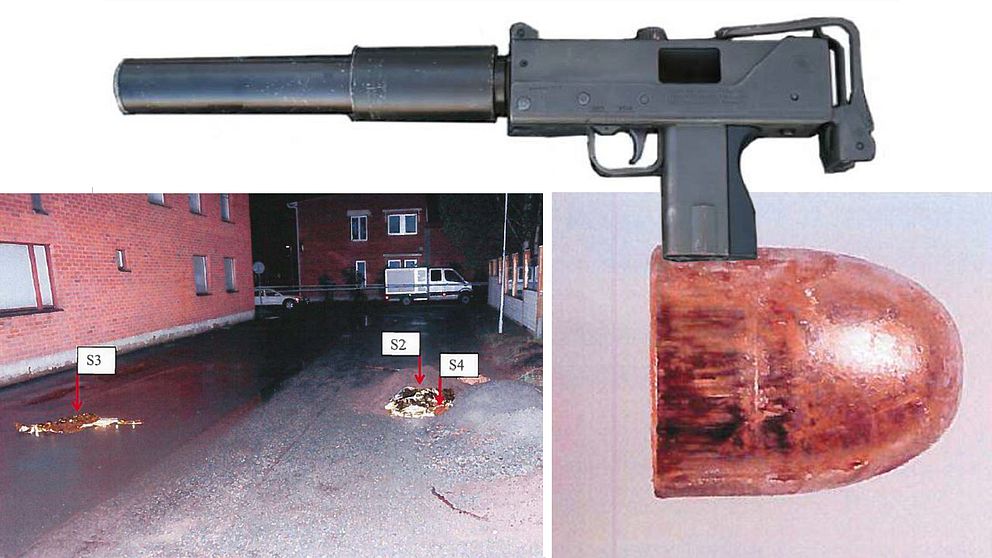 brottsplats, vapen och kula