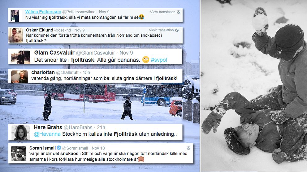 Snösmockorna har haglat i sociala medier när Stockholm och Norrland brakade samman i en hätsk twitterduell.
