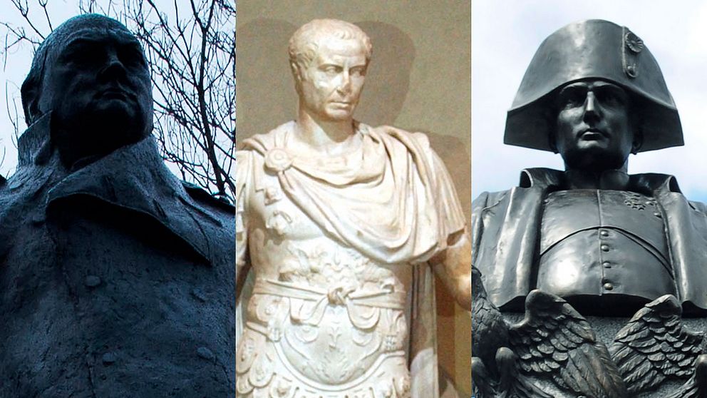 Churchill, Julius Ceasar och Napoleon.