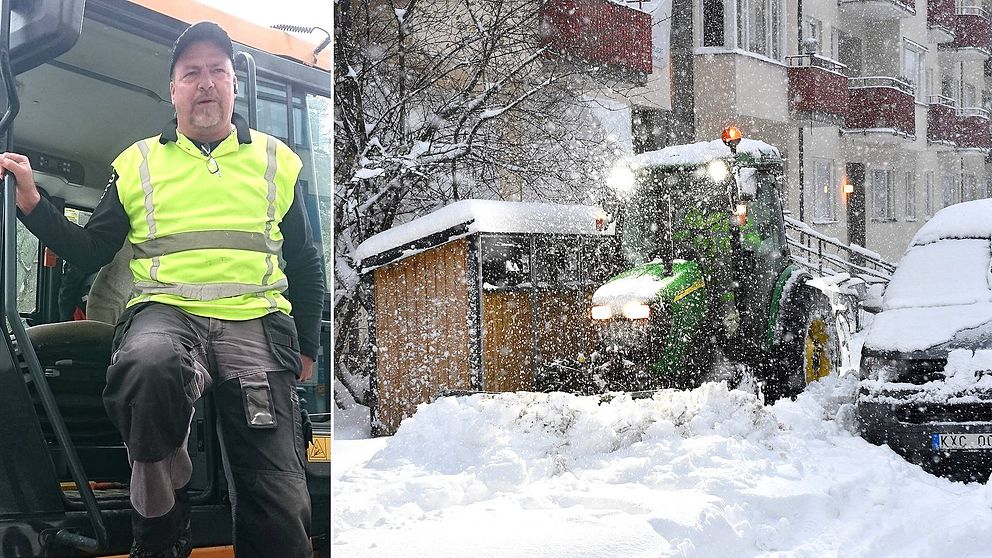 Dick Gräsman är snöröjare i Täby.