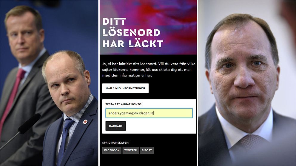 Anders Ygeman, Morgan Johansson och Stefan Löfven.