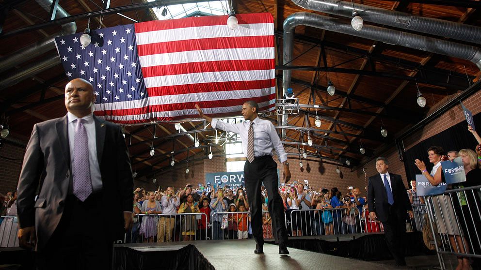 USA:s president Barack Obama kampanjar inför valet 2012. Foto: Scanpix
