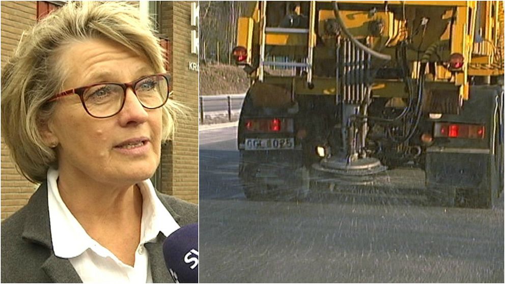 Maria Söderberg, Centerpartiet, och en bild på en vägsaltbil