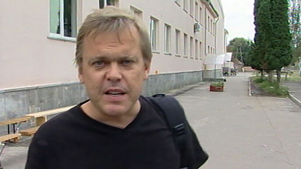 Bert Sundström i Ryska Beslan rapporterande när stormningen av skolan började.