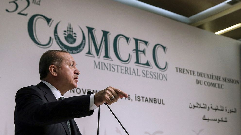 Erdogan talar vid konferensen