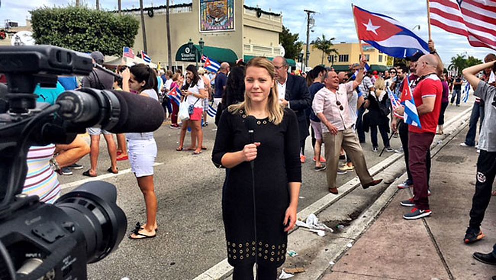 USA-korrespondent Carina Bergfeldt på plats i Little Havana i Miami.