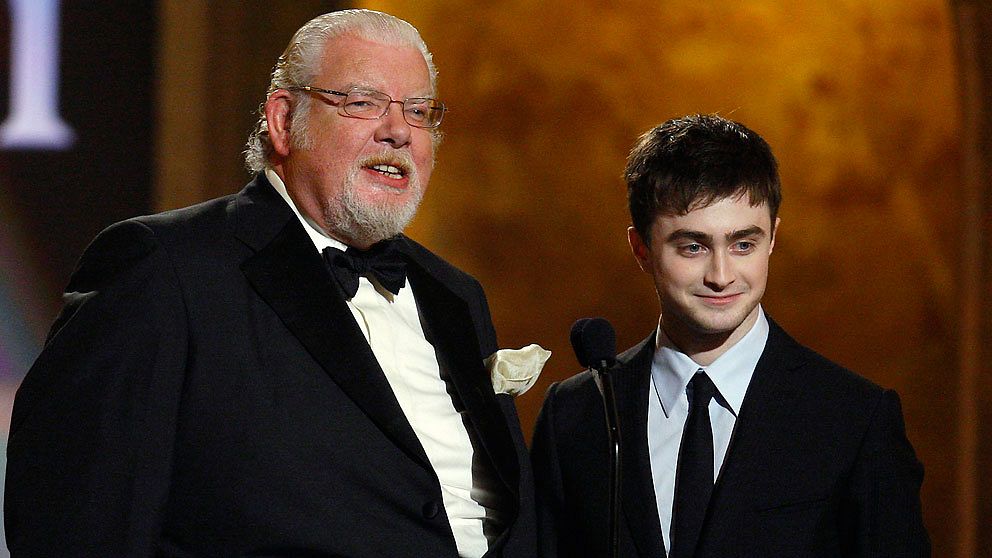 Richard Griffiths och Daniel Radcliffe prisas vid Tony Awards 2008 för en av Harry Potter-filmerna