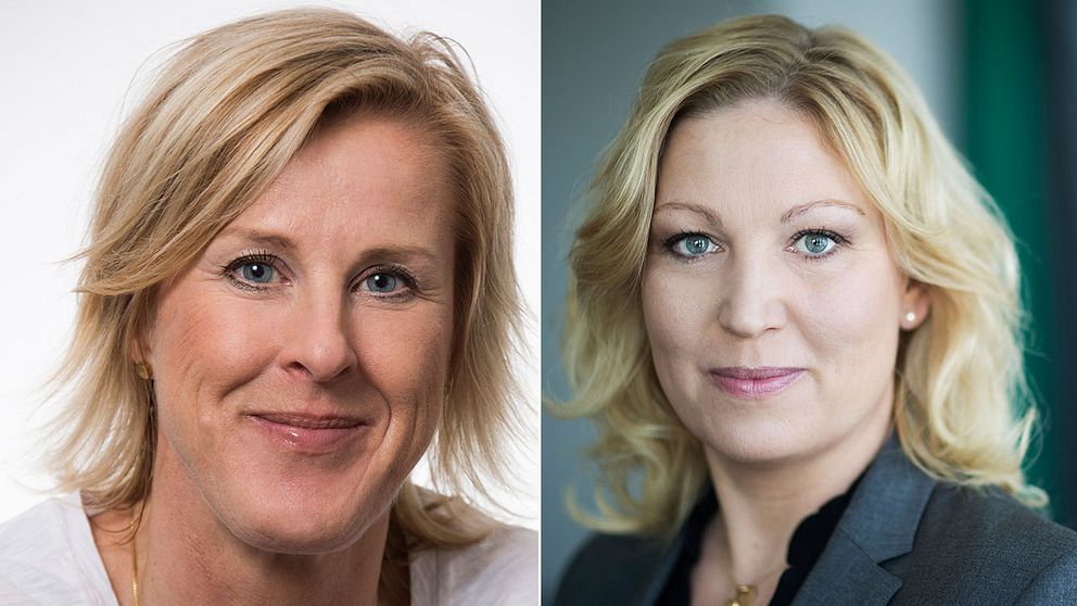 Åsa Fahlén, förbundsordförande i Lärarnas Riksförbund, och Johanna Jaara Åstrand, förbundsordförande i Lärarförbundet.