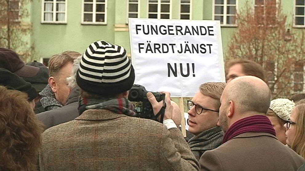 Demonstration utanför Landstingshuset