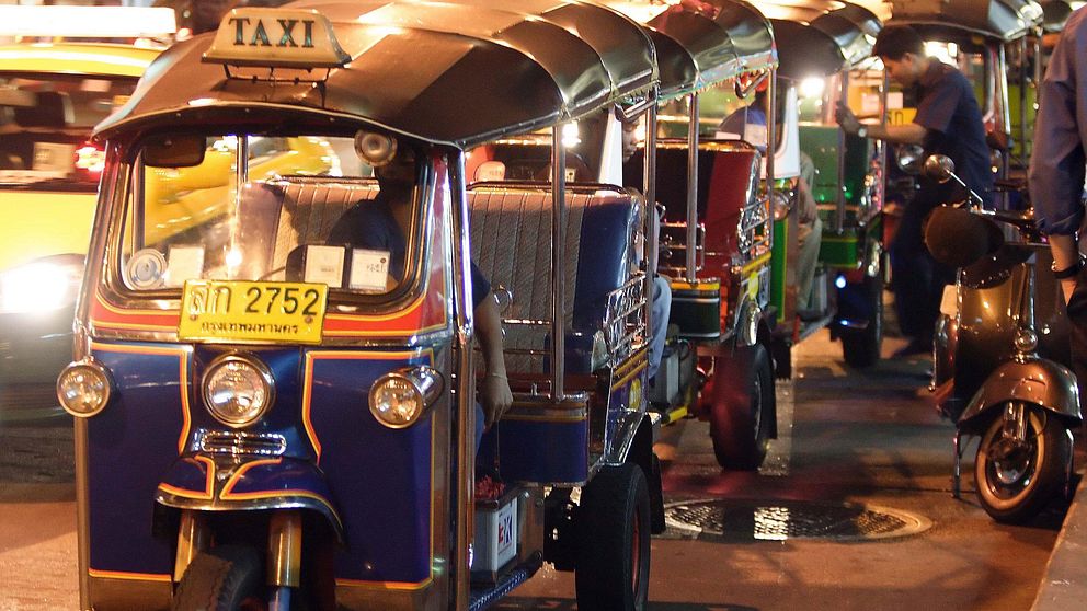 Tuktuk-taxibilar i Thailand
