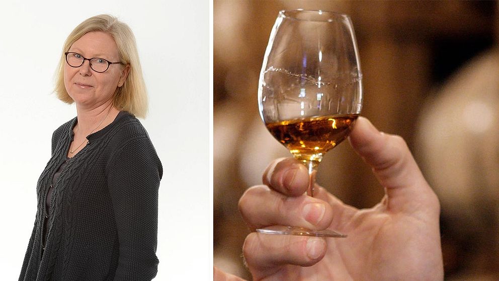 Maria som är kemist och ett whiskyglas