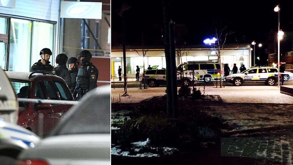 Stor polisinsats i Rinkeby efter dödsskjutningen av två bröder på fredagskvällen.