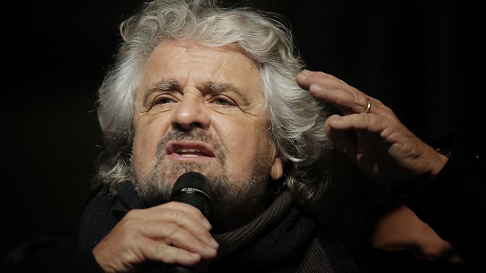 Femstjärnerörelsens ledare Beppe Grillo