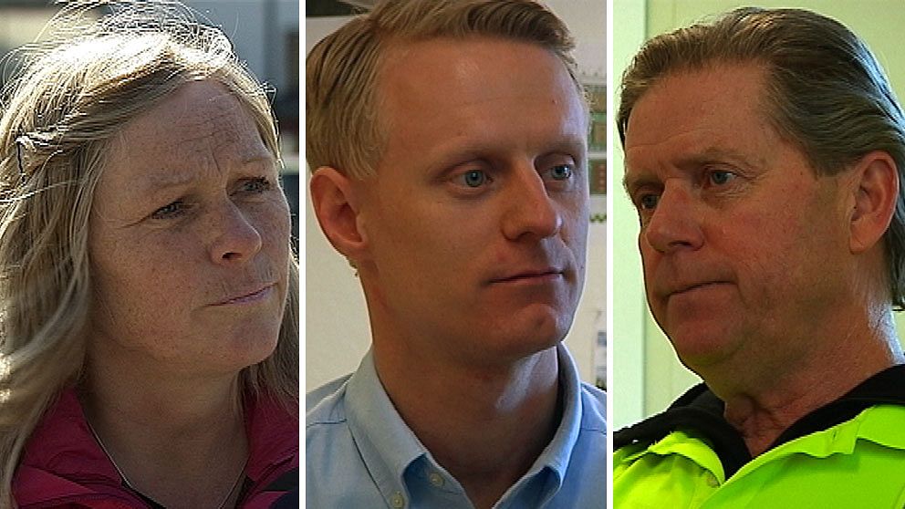 Marie Engfelt jobbar som vårdbiträde. Victor Leiman är civilingenjör och Göran Schyllert är byggnadssnickare.