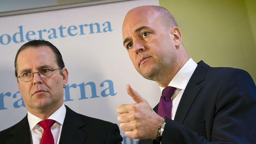 Anders Borg (M) och Fredrik Reinfeldt (M)