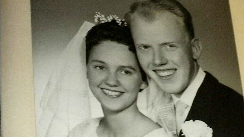 Evy och Leif Englund på bröllopsdagen pingstafton 1960