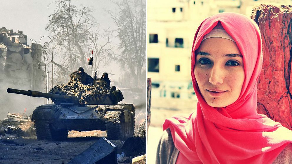 Aktivisten Lina Shamy tweetar från Aleppo.