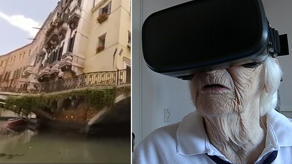 På äldre och ålder- och demensboendet Karljohangården provar man gärna ny teknik och nu har har man köpt in ett par VR-glasägon till sina boende. En teknik där de boende kan resa utomlands virituellt.