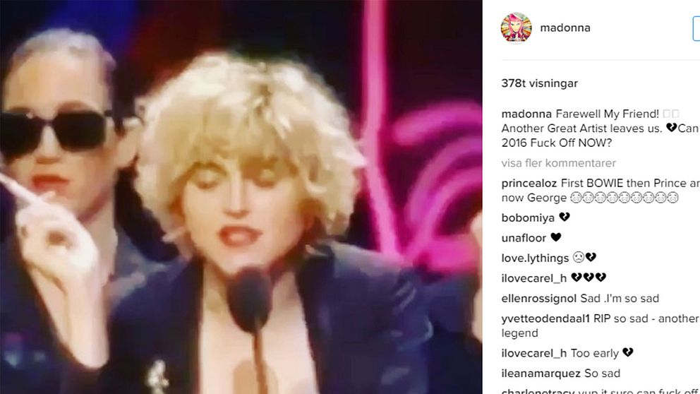 Madonna uttrycker sin sorg över George Michaels bortgång i ett inlägg på sociala medier