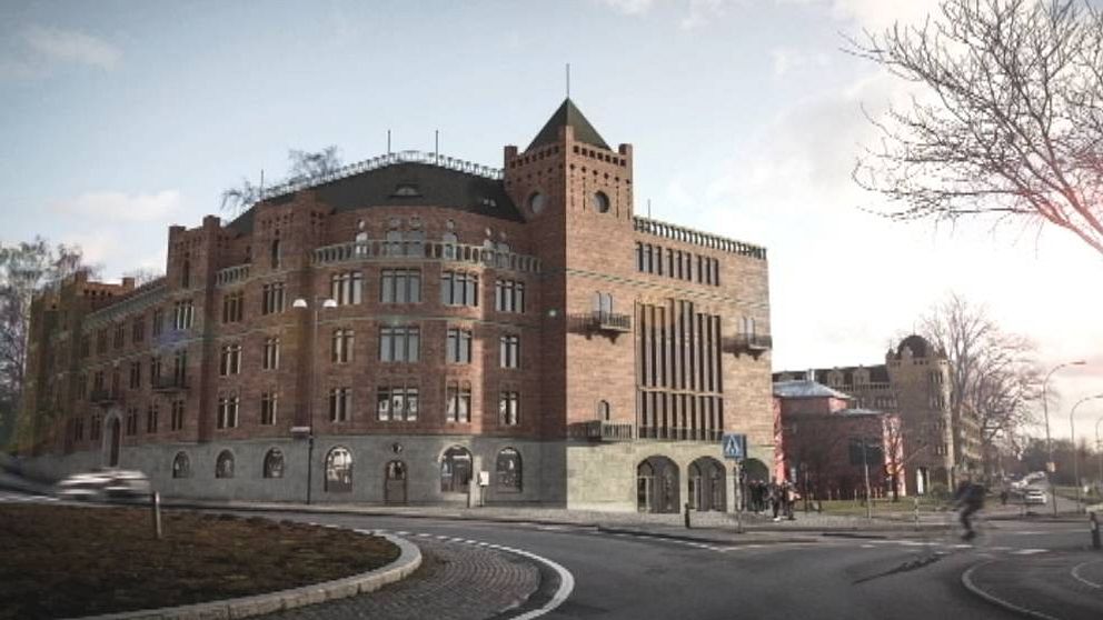 Skiss på planerade Växjöhuset från arkitektbyrån Spridd