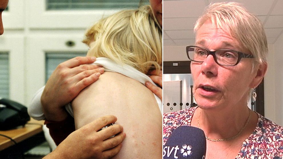 Montage. Barn bli undersökt av en läkare på vårdcentralen, till vänster, och Monica Johansson (S), landstingsstyrelsens ordförande i Sörmland, till höger.