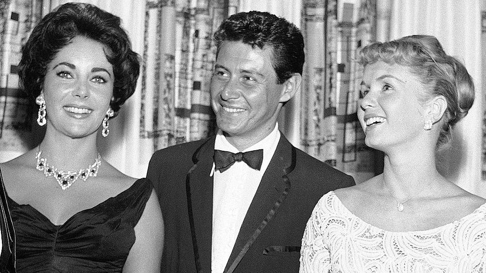 Elizabeth Taylor, Eddie Fisher och Debbie Reynolds. Bilden är tagen 1958, samma år som Eddie Fisher lämnade Debbie Reynolds för Elizabeth Taylor.