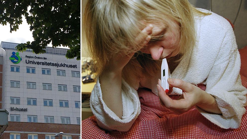 USÖ och influensasjuk kvinna i montage