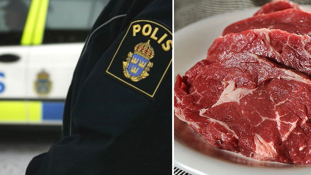 Polisemblem och kött