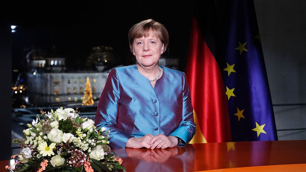 Tysklands förbundskansler Angela Merkel håller nyårstal.