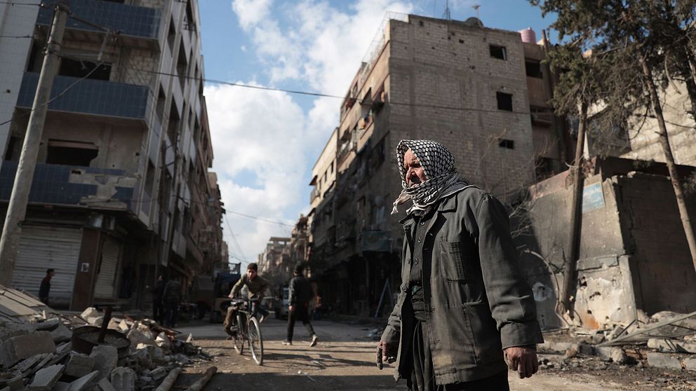 Ruiner i den syriska staden Douma.