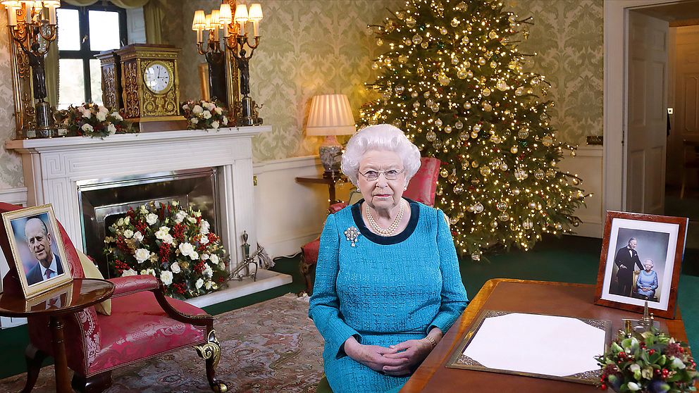 Drottning Elizabeth på en bild från Buckingham Palace 25 december 2016.