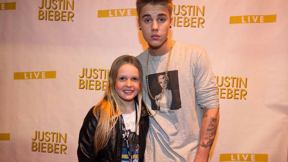 Paulina Fahlberg 11 år träffa sin stora idol Justin Bieber.