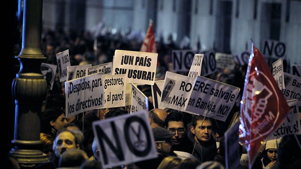 Protester i Spanien mot åtstramningspolitiken