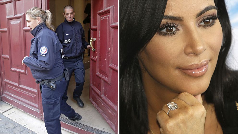 Polis utanför huset där Kim Kardashian blev rånad.