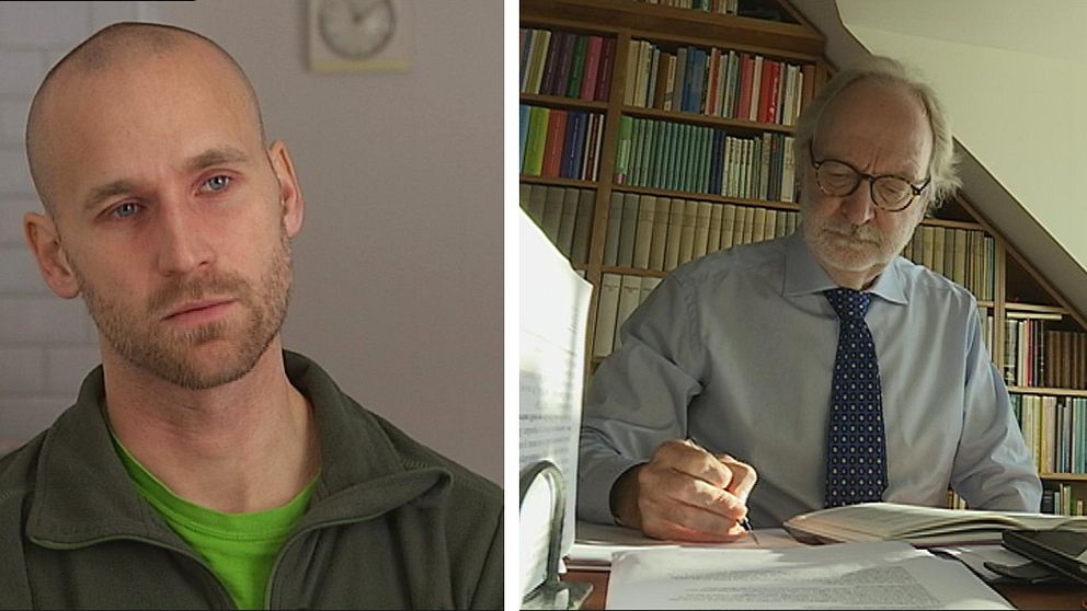 Porträtt på Håkan Lönnefors och en bild på arbetsrättsjuristen Tommy Iseskog vid sitt skrivbord.
