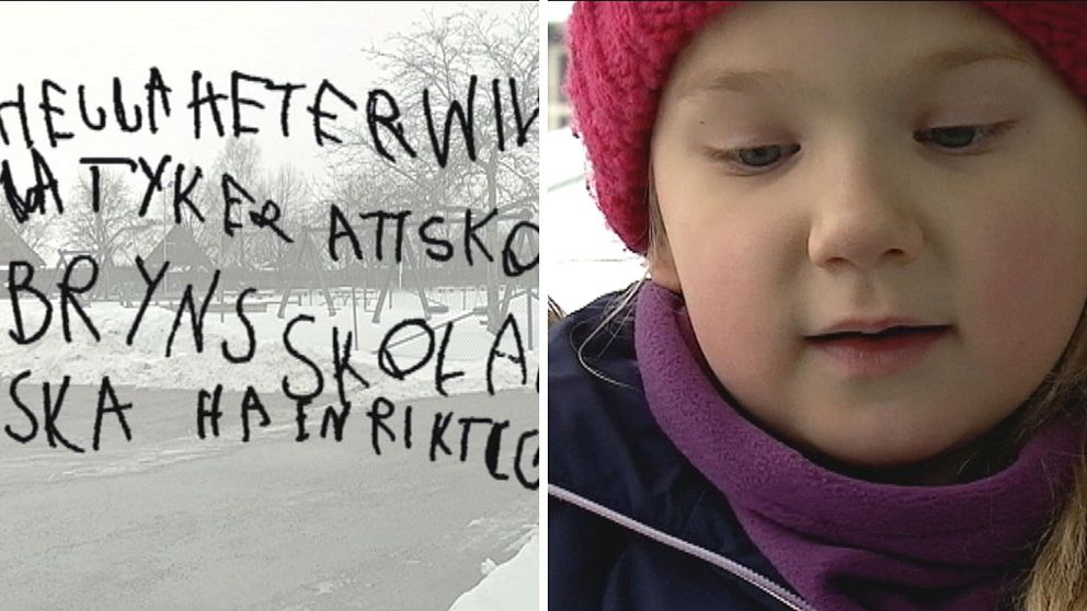 Wilma Persson, 6 år, skrev ett eget medborgarförslag till Köpings kommun.