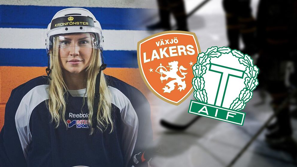 Amanda Holmqvist, fru till spelare i Växjö Lakers deltar i välgörenhetsmatch mot Taif Queens.